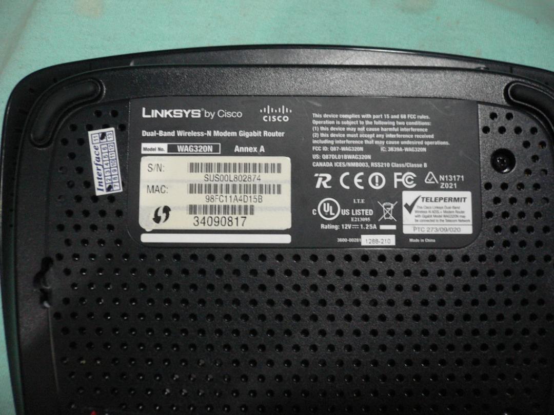 Linksys dual-band wireless N modem gigabit router model WAG320N พ รูปที่ 4