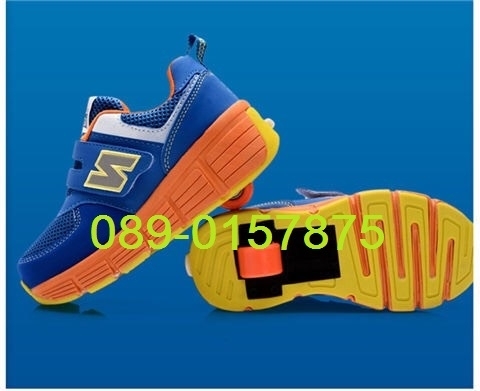 สินค้าพร้อมส่ง 089-0157875 รองเท้าผ้าใบมีล้อ 1 ล้อ heelys รองเท้าสเก็ต 1 ล้อ มีไฟกระพริบ เวลาสะเทือน Sneaker Skate รองเท้าเด็ก มีหลายไซร้ รูปที่ 1