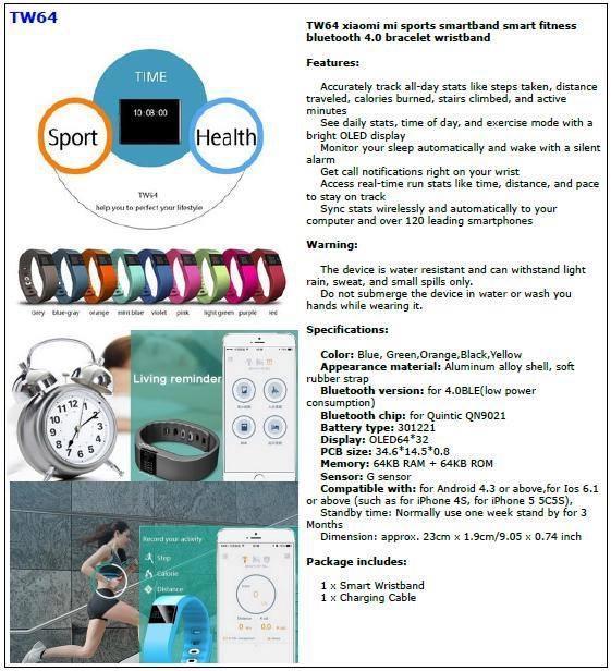 TW64 Xiaomi mi sports smartband smart fitness รูปที่ 3