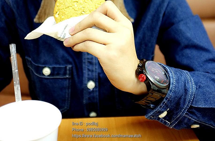 นาฬิกา Weide สองระบบ อนาล็อก และ ดิจิตอล LED ขาว-ซิลเวอร์ รูปที่ 5