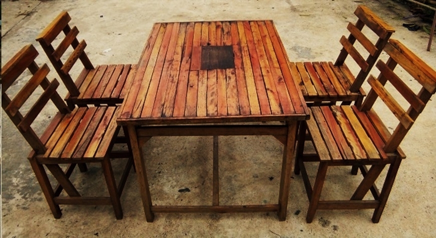 ขายชุด โต๊ะเก้าอี้ไม้ ร้านอาหาร : อุบลราชธานี รูปที่ 1