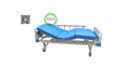 เตียงผู้ป่วย 2 ไกร์ มือหมุน + ที่นอน 4 ตอน หัวท้าย ABS จัดส่งฟรี