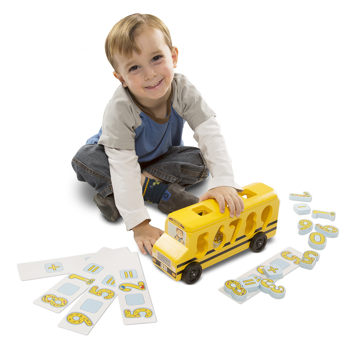 (Age 1.5 - 5) ของเล่นไม้เสริมทักษะ บล๊อกหยอดตัวเลข Number Matching Math Bus (Melissa & Doug) รูปที่ 3