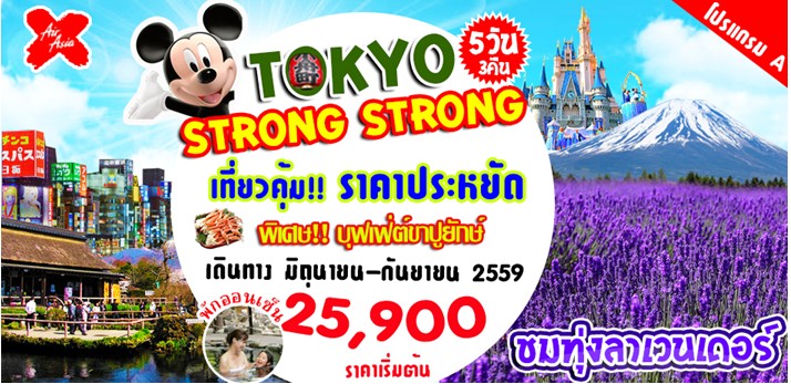 ทัวร์ญี่ปุ่น  TOKYO STRONG STRONG 5 วัน 3 คืน บิน XJ ชมทุ่งลาเวนเดอร์ ขาปูยักษ์เดินทางช่วงมิ.ย – ส.ค 59 รูปที่ 1