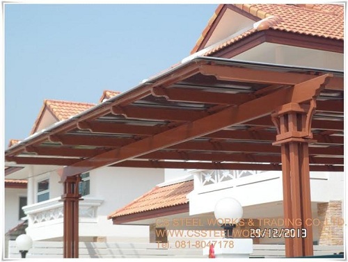 รับทำโครงหลังคารับทำร้านกาแฟแบบ บ้านน๊อคดาวน์ หรือ บ้านสำเร็จรูป ,รีสอร์ท รูปที่ 6