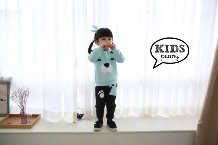 ชุดวอร์มของคุณหนู Bear สีฟ้า นำเข้าจากเกาหลี เกรดพรีเมี่ยม รูปที่ 4