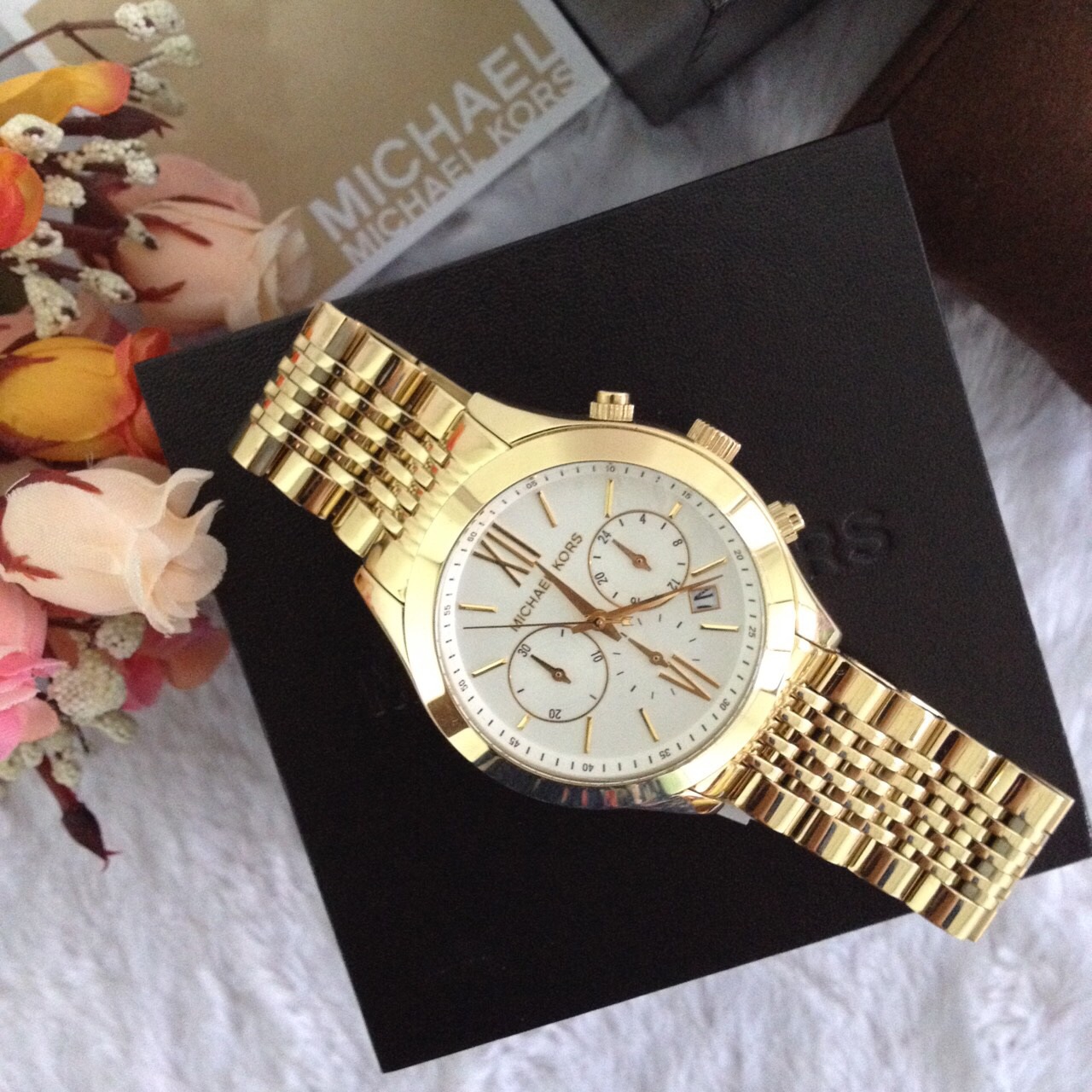 Michael Kors MK5762 Brookton Chronograph Gold-Tone Stainless Steel Ladies Watch รูปที่ 4