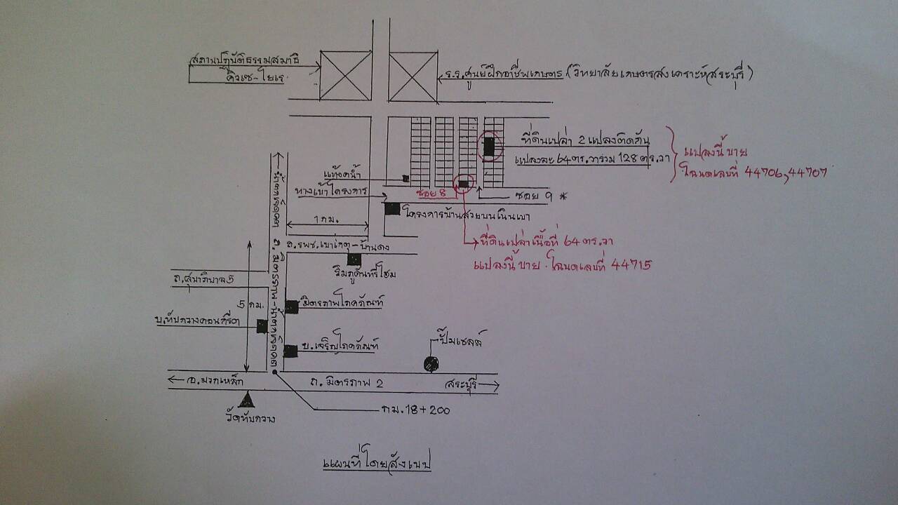 ขายที่ดินเปล่าโฉนด1แปลงเนื้อที่64ตารางวาติดถนนคอนกรีตในโครงการ2ด้านต.ทับกวางอ.แก่งคอยจ.สระบุรี รูปที่ 1