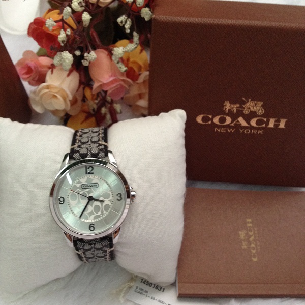 COACH 14501631 Womens Classic Signature Logo Leather Strap Watch รูปที่ 3