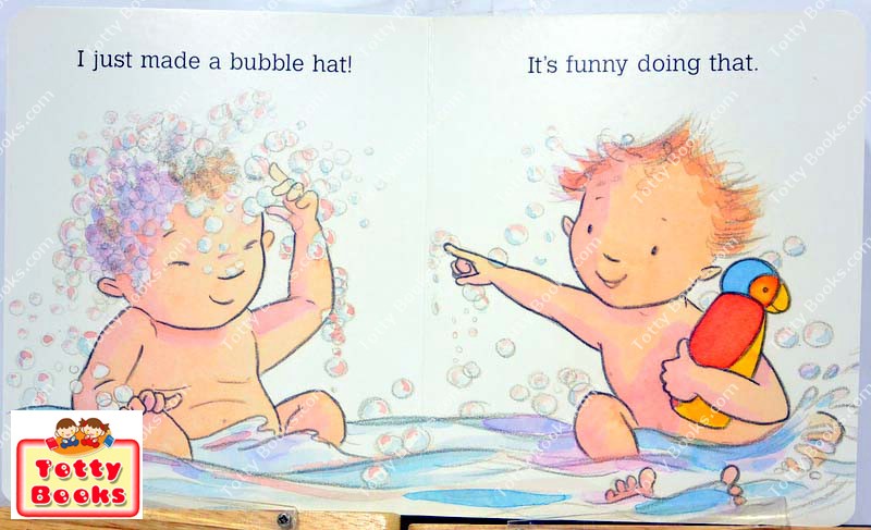 (Age Newborn - 4) นิทานอ่านเล่น/ก่อนนอน พี่น้องฝาแฝดรักกัน บอร์ดบุ๊กกระดาษหนา Bathtime for Twins (Board Book) รูปที่ 4