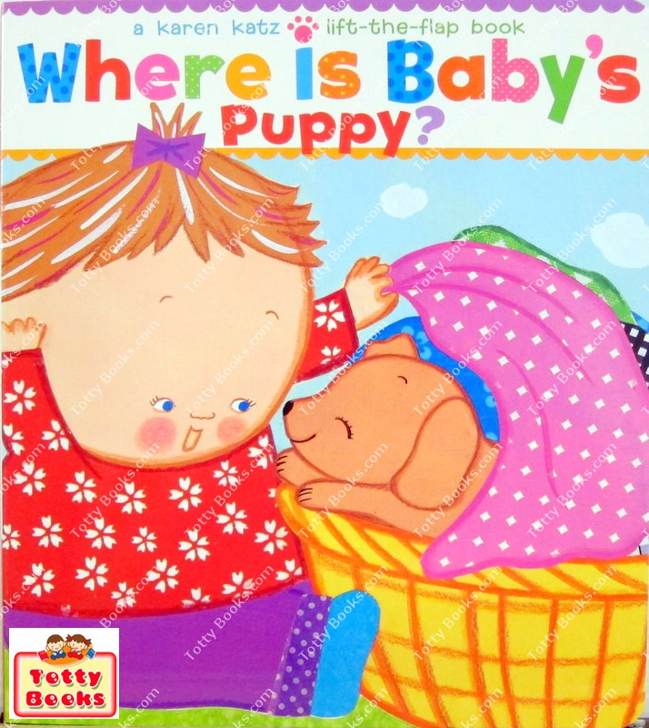 (Age Newborn - 4) หนังสือบอร์ดบุ๊ก อ่านเล่นก่อนนอน แผ่นเปิดภาพขนาดใหญ่ Where is Baby's Puppy (Flap Board Book, Karen Katz) รูปที่ 1