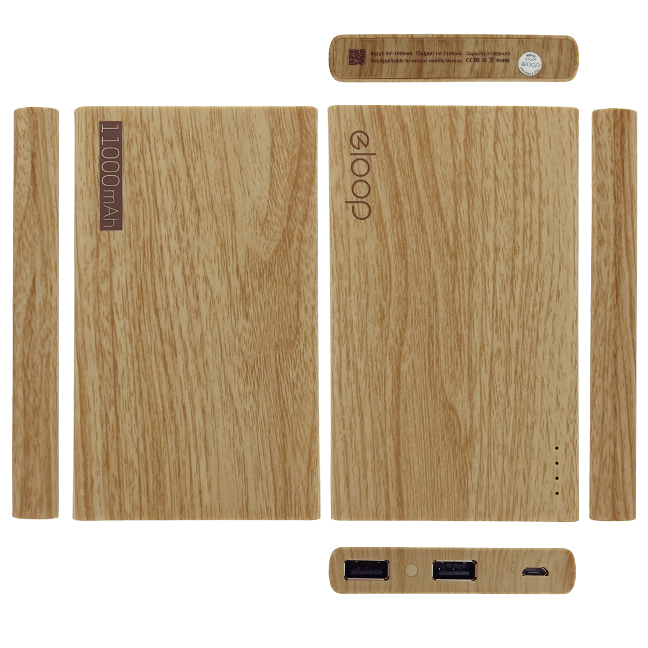 พาวเวอร์แบงค์ Eloop E12 ลายไม้ รูปที่ 5