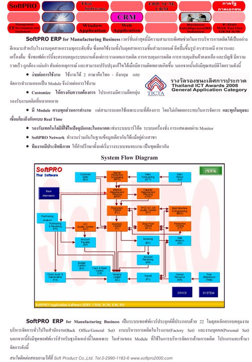 SoftPRO ERP for Manufacturing Business (ระบบโรงงานอุตสาหกรรมการผลิต) รูปที่ 1