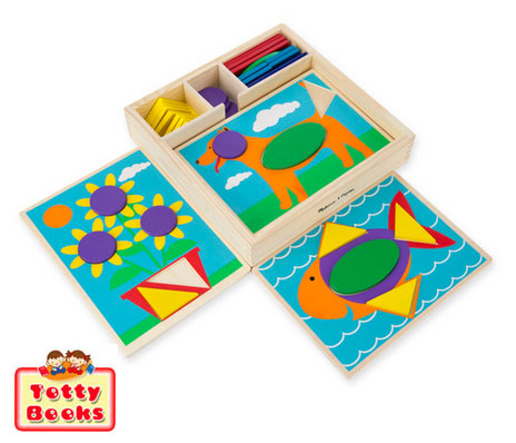 (Parents Magazine Best Toys Award, Age 2 - 6) ของเล่นเสริมทักษะ ฝึกเชาว์ สี รูปทรง Beginner Pattern Block (Melissa & Doug) รูปที่ 1