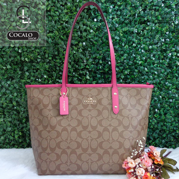 COACH F36876 CITY ZIP TOTE IN SIGNATURE รูปที่ 1