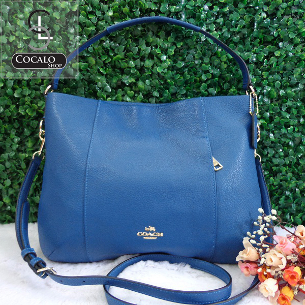 COACH F35809 EAST/WEST ISABELLE SHOULDER BAG IN PEBBLE LEATHER (Bright Mineral) รูปที่ 1