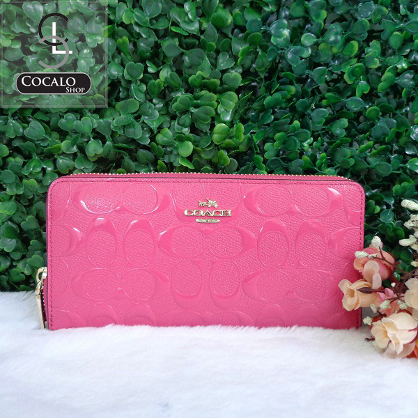 COACH F53126 ACCORDION ZIP WALLET IN SIGNATURE DEBOSSED PATENT LEATHER รูปที่ 1