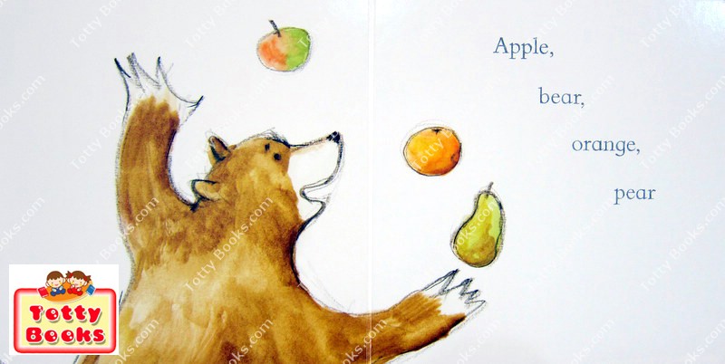 (Classic Children Book, Age Newborn - 4) หนังสือคลาสสิก บอร์ดบุ๊ก Orange Pear Apple Bear (Emily Gravett, Board Book) รูปที่ 3