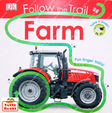 (Age 1 - 4) หนังสือบอร์ดบุ๊ก กระดาษหนา พัฒนาการประสานงานตาและมือ Farm (Follow the Trail, DK Board Book) รูปที่ 1