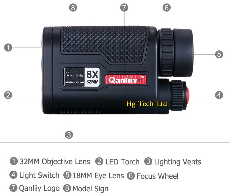 กล้องส่องกลางวันและกลางคืน8xTravelling HD Day/Night Vision Scope รูปที่ 5