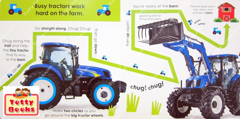 (Age 1 - 4) หนังสือบอร์ดบุ๊ก กระดาษหนา พัฒนาการประสานงานตาและมือ Farm (Follow the Trail, DK Board Book) รูปที่ 4