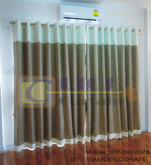 ร้านผ้าม่านสำเร็จรูปราคาถูก ( Click Curtain ) เราเป็นผู้ผลิตผ้าม่านสำเร็จรูปที่มีจำหน่ายหลากสไตล์ เช่น ม่านตอกตาไก่,ม่านคอกระเช้าและม่านจีบ ให้เลือกสรรเพื่อเหมาะกับการใช้งานคุณ ในราคาถูกกว่าซื้อตามห้างฯหรือถูกกว่าสั่งตัดเย็บจากร้านผ้าม่าน รูปที่ 5
