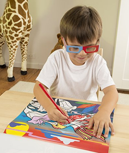 (Age 4 - 7) แผ่นภาพระบายสี ขนาดใหญ่ ภาพสามมิติ 3D Marker Coloring Pad - Animal (Melissa & Doug) รูปที่ 3