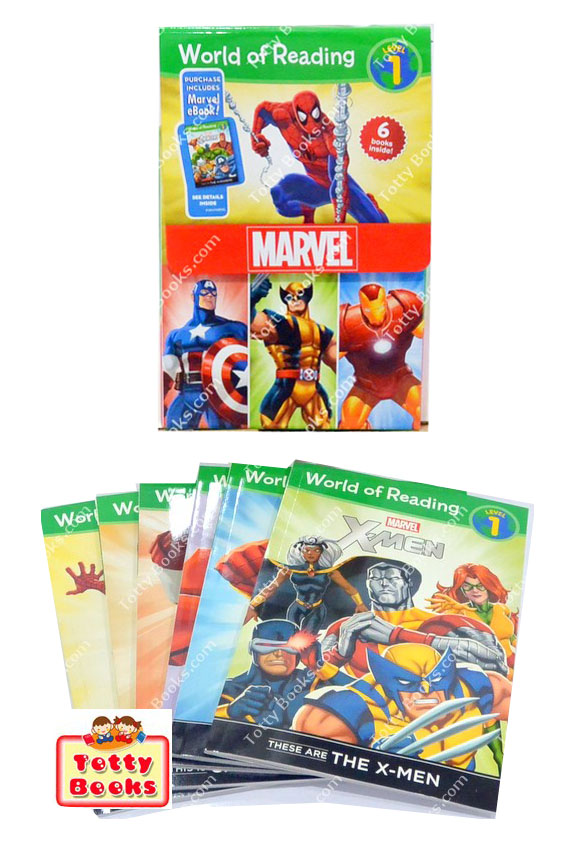 (Age 4 - 7) ชุดหนังสือฝึกอ่าน 6 เล่ม ซุเปอร์ฮีโร่ World of Reading (Marvel, Level 1) รูปที่ 1