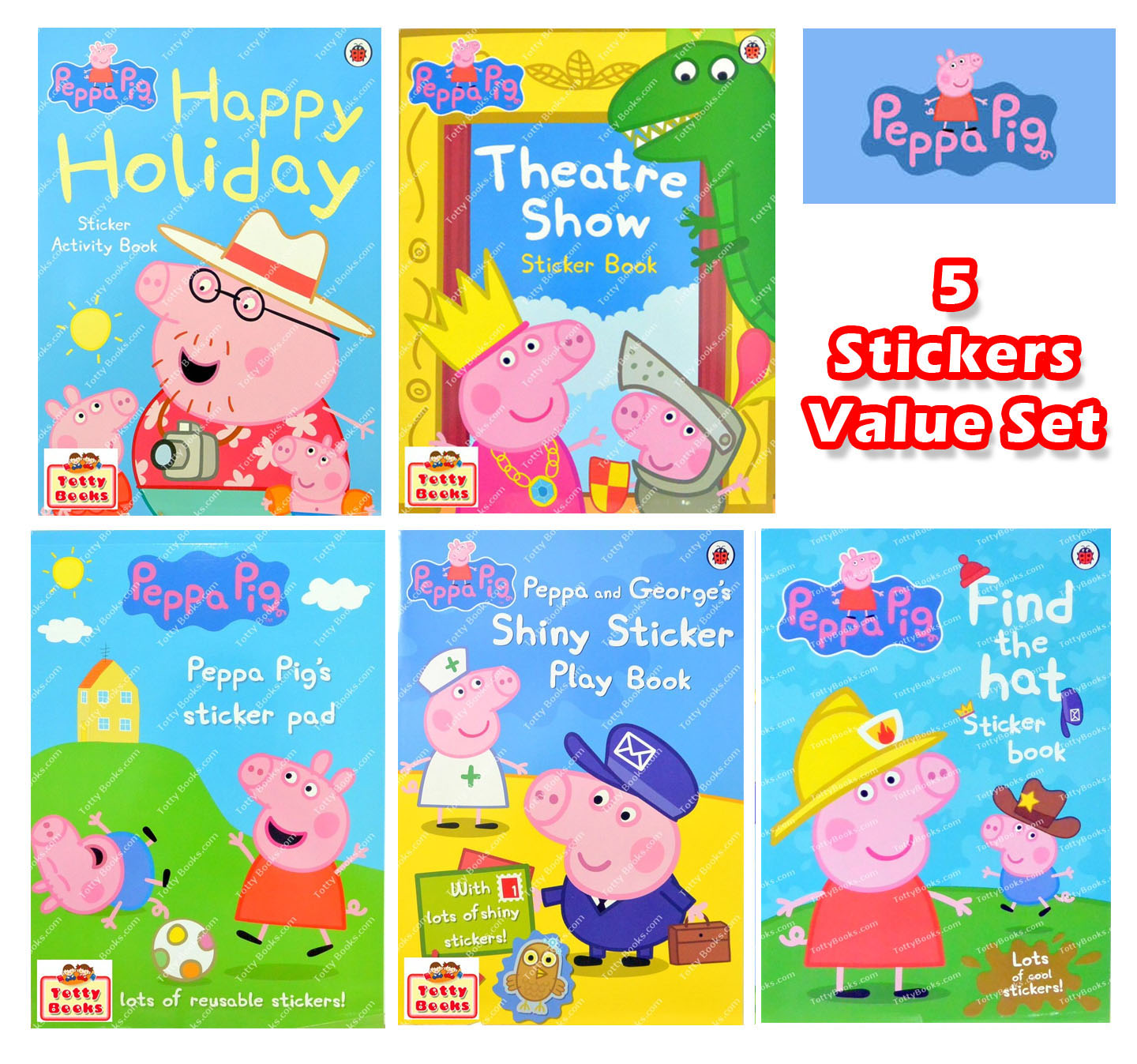 (Age 2 - 6) สุดคุ้ม! ชุดสติ๊กเกอร์ 5 เล่ม Peppa Pig Stickers Value Set A รูปที่ 1