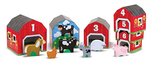 (Age 2 - 6) ของเล่นเสริมทักษะ กล่องเรียงขนาดใหญ่-เล็ก Sorting Barns and Animals (Melissa & Doug) รูปที่ 1