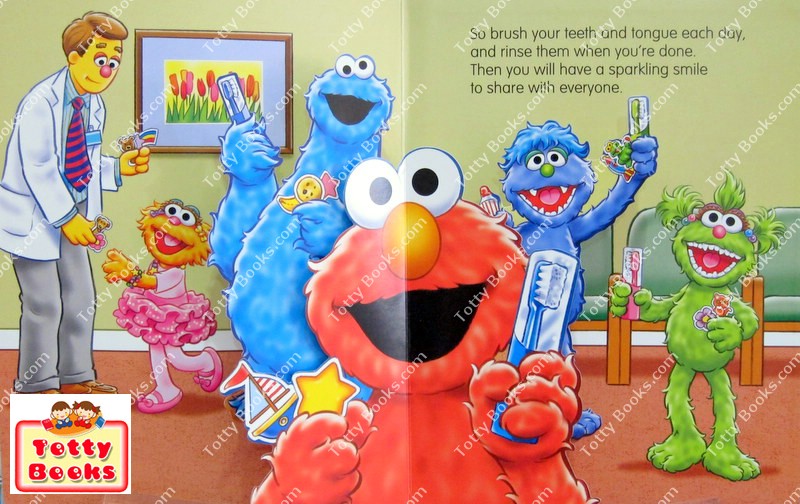 (Age 1.5 - 6) น่ารัก! หนังสือป๊อพอัพ มีลูกเล่น สอนน้องแปรงฟัน Ready, Set, Brush ( Sesame Street) รูปที่ 5