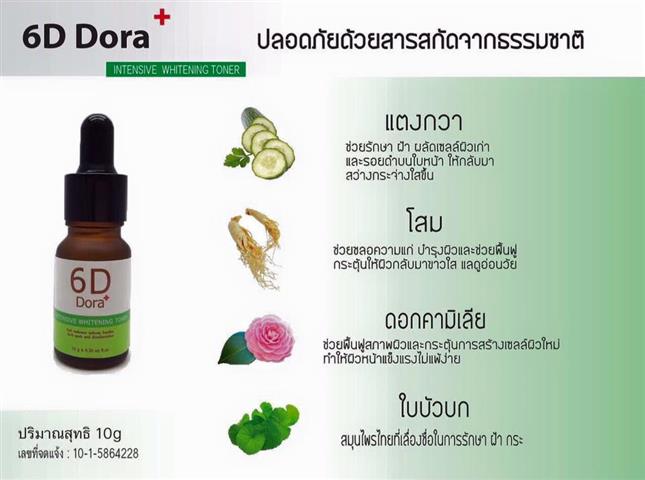 จำหน่ายผลิตภัณฑ์ 6D Dora โทนเนอร์สลายฝ้า กระ รอยสิว รูปที่ 1