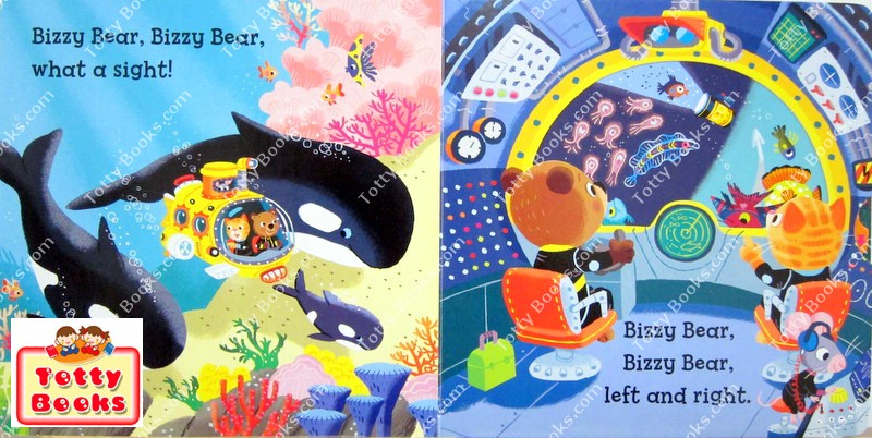 (Age Newborn - 4) หนังสือบอร์ดบุ๊ก กระดาษหนา ภาพขยับได้ (ฝึกทักษะการใช้นิ้ว) Deepsea Dive (Bizzy Bear, Board Book) รูปที่ 3
