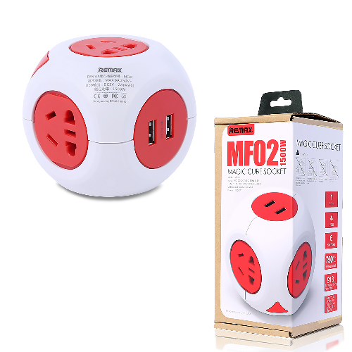 อะแดปเตอร์ remax MAGIC CUBE SOCKET MF02 สีแดง รูปที่ 4