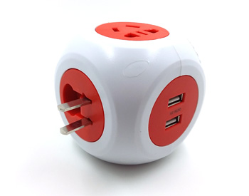 อะแดปเตอร์ remax MAGIC CUBE SOCKET MF02 สีแดง รูปที่ 3