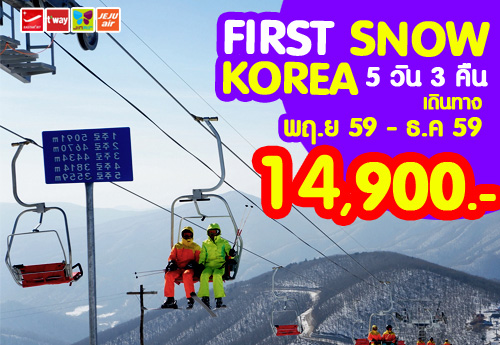 ทัวร์เกาหลี สกีสุดมันส์ สนุกสนานกับหิมะ เล่นปาน้ำแข็ง ปั้นสโนว์แมน รูปที่ 1
