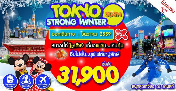 ทัวร์ญี่ปุ่น ธันวาคม มาแล้วจ้า STRONG TOKYO WINTER 5วัน 3 คืนบิน XJ ขายแล้วนะคะไปเล่นสกีกัน รูปที่ 1