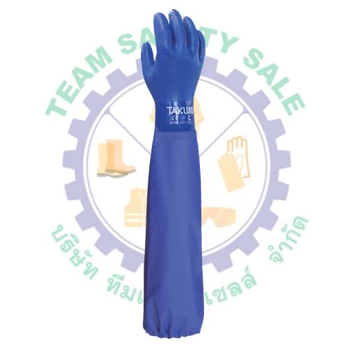 Takumi Safety ถุงมือ PVC 24″ กันน้ำมัน สารเคมี บาดคม  รูปที่ 1