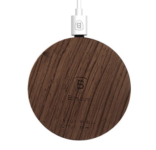 แท่นชาร์จ Baseus Swood Wireless Charger ลายไม้ สีน้ำตาลเข้ม รูปที่ 3