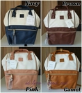 Anello 2 tone leather rucksack