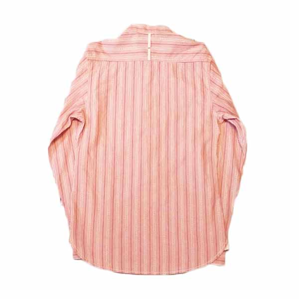 เสื้อเชิ้ตผู้ชาย แขนยาวสีขาวชมพูลายทางแฟชั่นเกาหลีใส่ลุคทำงานอินเทรนด์ นำเข้า ไซส์ S - พร้อมส่งMS4260 รูปที่ 3