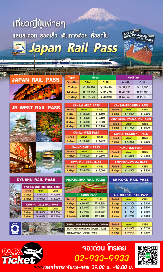 ตั๋ว Japan Rail Pass (JR Pass) รูปที่ 1