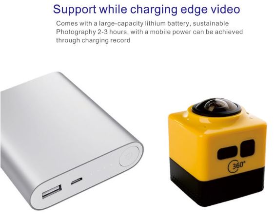 Pre-order กล้อง action camera 720 HD ถ่ายรอบทิศทาง Panorama 360° เชื่อมต่อ WIFI ได้ขนาดเล็กพกสะดวก ส่งฟรี รูปที่ 4