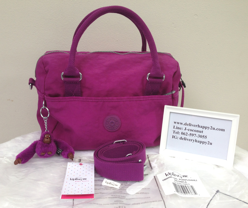 กระเป๋า Kipling Cross body Bag รุ่น Beonica สีม่วงสวยหายาก สภาพใหม่ 90 ใช้เป็น กระเป๋าถือ กระเป๋าสะพายไหล่ หรือ กระเป๋าสะพายข้าง รูปที่ 1