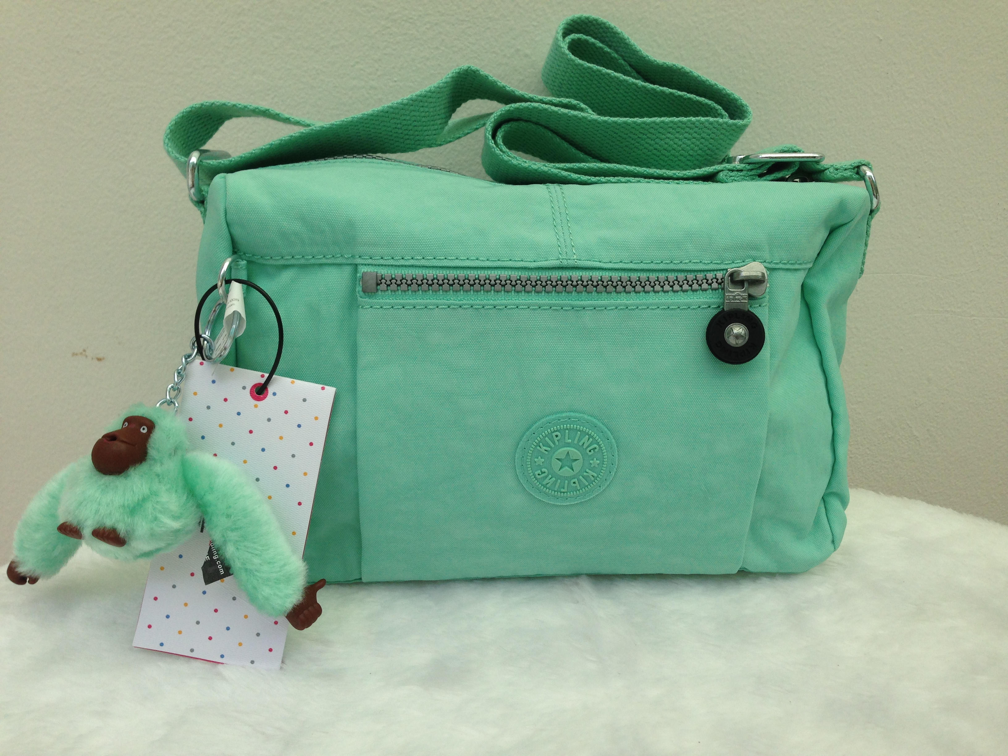 New พร้อมส่ง - Kipling Wes Crossbody Bag HB6555 585 สีเขียวอ่อน Seafoam Green ของใหม่ป้ายห้อย ของแท้จาก USA รูปที่ 1