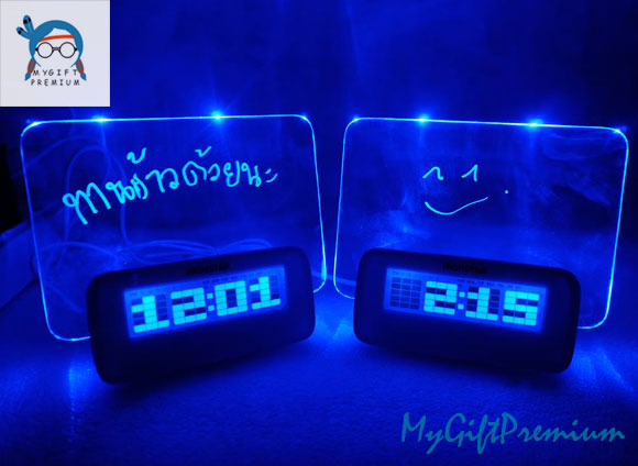 #นาฬิกาปลุกดิจิตอล พร้อมกระดานเรืองแสง เขียนโน๊ตได้ Memo Board Clock รูปที่ 3