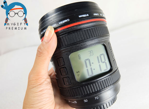 นาฬิกาดิจิตอล #นาฬิกาตั้งปลุก #นาฬิกาเลนส์กล้องส่องเพดาน (Camera Lens Alarm Clock) รูปที่ 4
