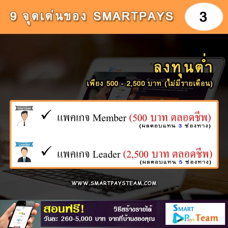 หารายได้ผ่านเน็ต สอนฟรี! วิธีสร้างรายได้ วันละ 260 - 5,000 บาท ด้วย SmartPays ทำงานออนไลน์ จากที่บ้าน 100% สนใจ Click » http://goo.gl/vuE0w7 สอบถามทัก » Line id : thongchaipanthu รูปที่ 4