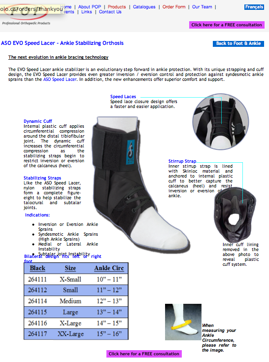 ที่รัดข้อเท้าจากอเมริกา ASO® Speed Lacer Ankle Stabilizer (สีดำ) ไซส์ S รูปที่ 3