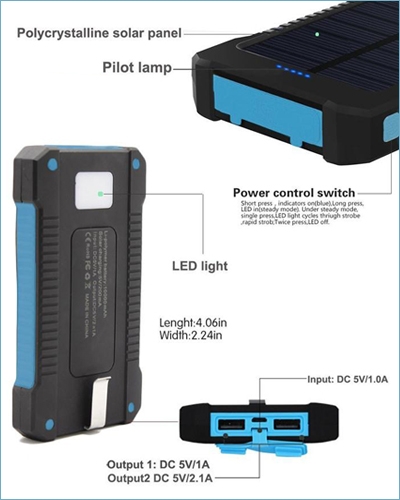 Solar Light & Power Bank (แบตสำรองมือถือโซล่า 10000 mAh) รูปที่ 3